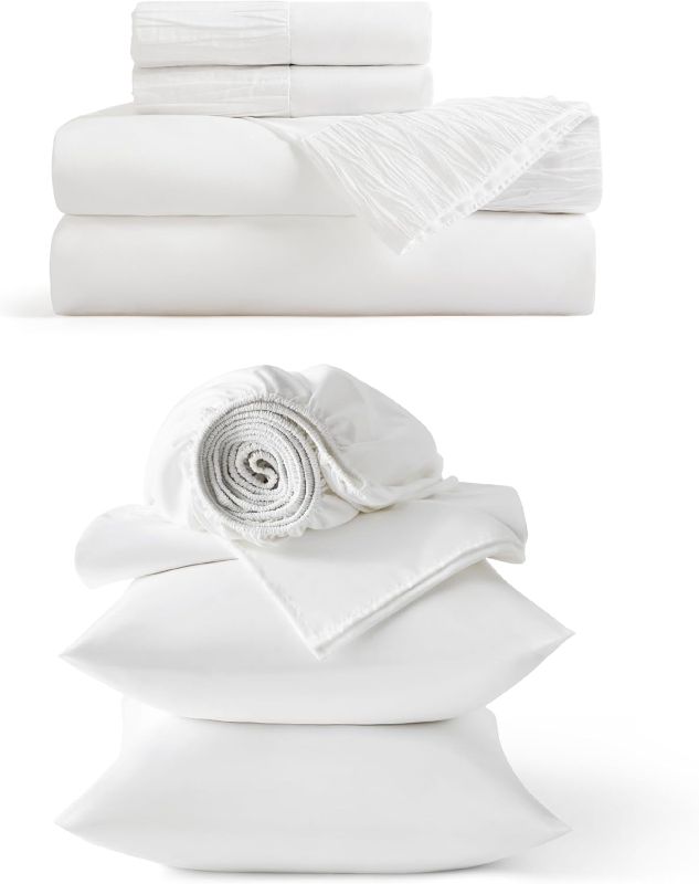 Photo 1 of Bedsure Soft White Queen Sheet Set
