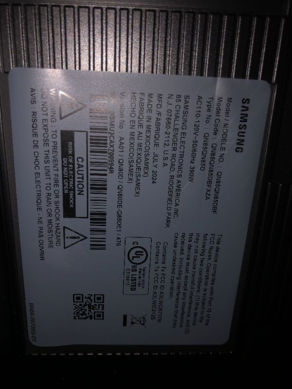 Photo 1 of 85” Class QN85D Series NEO QLED 4K Smart Tizen TV (2024)