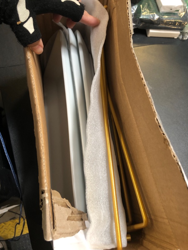 Photo 1 of YHOSSEUN Large 3 Tier Serving Tray with Serving Stand, Serving Dishes for Entertaining, Tiered Serving Tray for Valentines Day, Suitable for Dessert Table Display Set Catering Supplies, 12 inch Gold