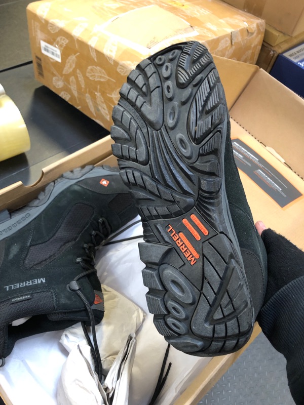 Photo 1 of Merrell Men's Moab Onset Mid Waterproof Composite Toe Construction Boot, Black, 11