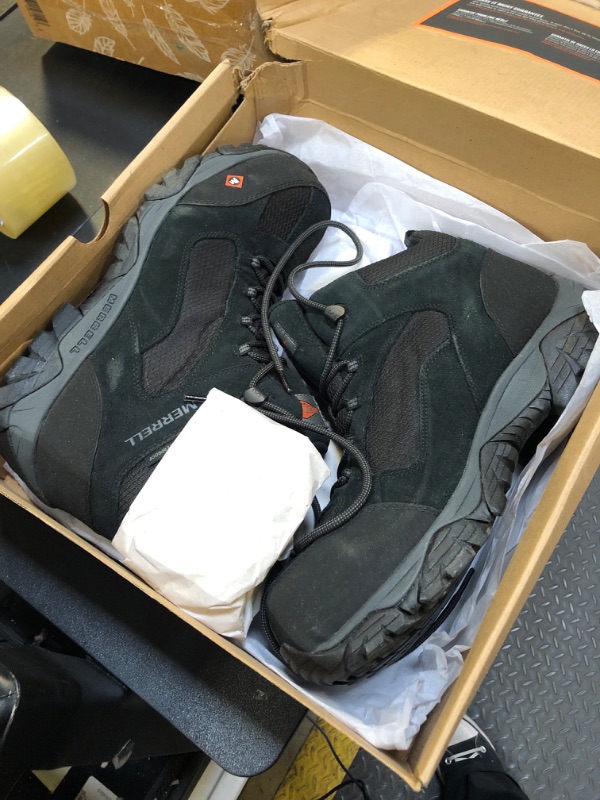 Photo 1 of Merrell Men's Moab Onset Mid Waterproof Composite Toe Construction Boot, Black, 11