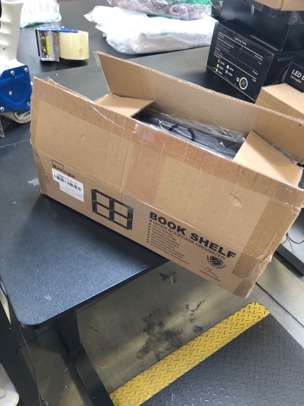 Photo 1 of Mavivegue Book Shelf, 4 Cube Storage Organizer, DIY Bookcase, Metal Cube Bookshelf,Book case for Bedroom, Living Room,Office,Closet Storage Organizer, Black Cubicle Storage Rack