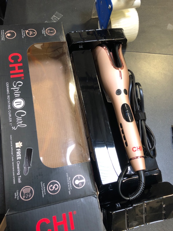 Photo 2 of CHI Spin N Curl, Curling Iron For Healthy & Shiny Effortless Curls & Waves, Provides Preset Temperature Settings For Each Hair Texture, Rose Gold