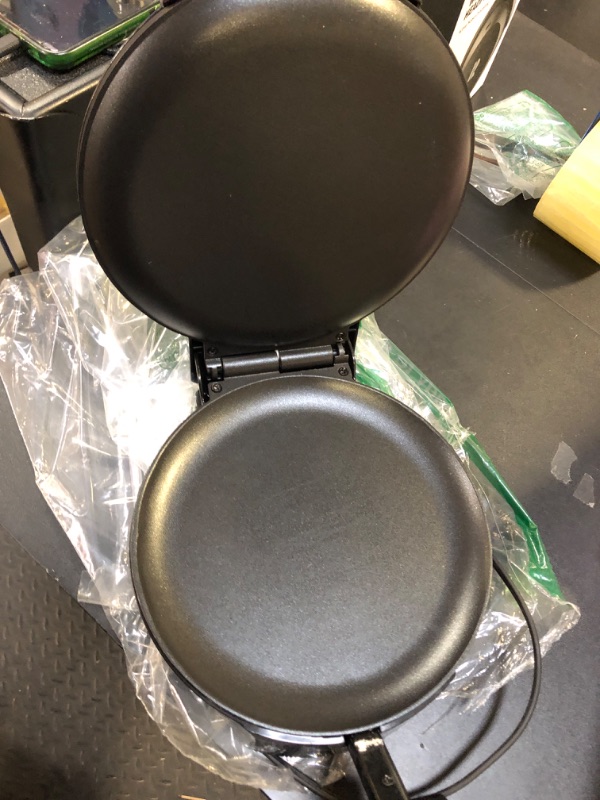 Photo 1 of FineMade 8'' Electric Tortilla Maker Machine, Compact Roti Maker, Maquina Para Hacer Tortillas, Electric Tortilla Press, Prensa Para Tortillas, Crepe Maker, Recipe Included, Matte Black