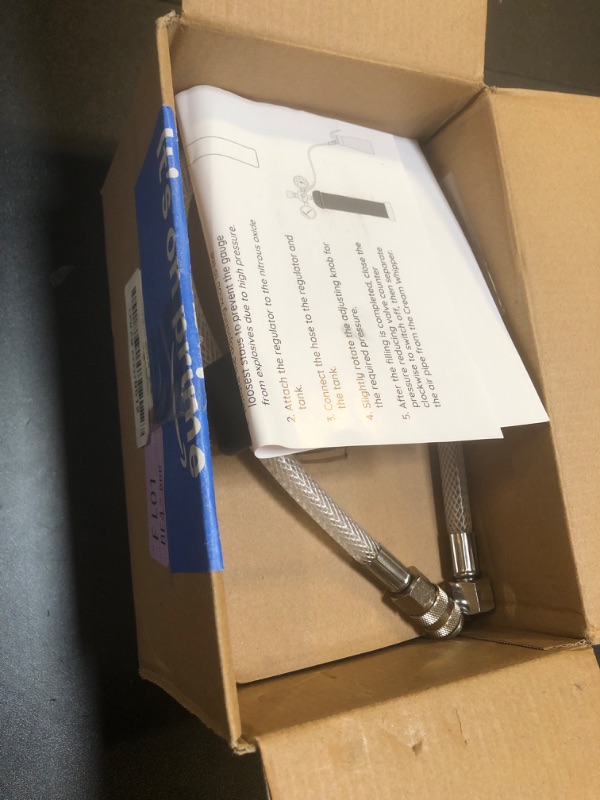 Photo 1 of Whipped Cream Pressure Regulator Valve with Upgraded Adapter & Hose Line,Pressure Regulating Valve Improved for Whipped Cream Chargers 0.95 Liter 580g Tank