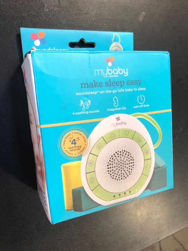 Photo 1 of MyBaby Baby Sound Machine, White Noise Sound Machine for Baby, Travel and Nursery. 4 Soothing Sounds, Integrated Clip, Small and Lightweight.