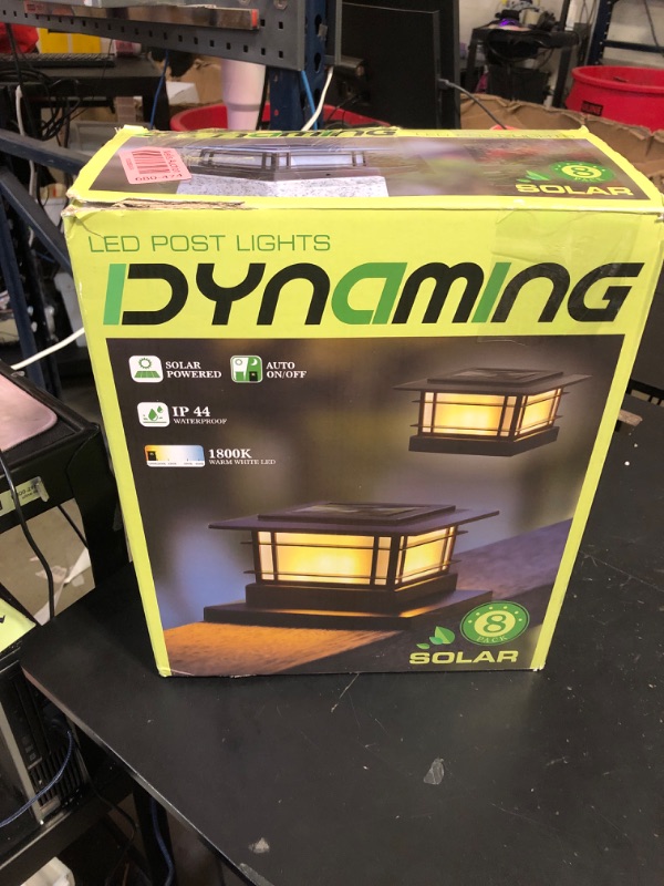Photo 1 of Dynaming 8 Pack Solar Flame Post Lights Outdoor, Solar Powered Fence Post Cap Lights, High Brightness Flickering Flame SMD LED Lighting Decor for Garden Deck Patio, 4x4, 5x5 or 6x6 Vinyl/Wooden Posts