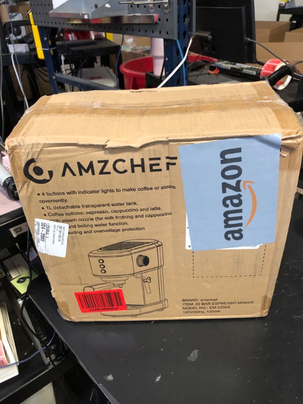 Photo 1 of amzchef Espresso Machine with 20 Bar, Professional Espresso Maker with Milk Cream/Steam Stick, Compact Stainless Steel Coffee Machines, 34oz Household Detachable Water tank, Gift for Dad or Mom (USED, DIRTY)