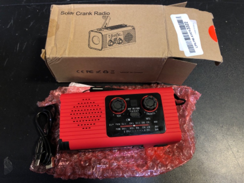 Photo 2 of [2024 Newest] NOAA Emergency Weather Radio, 4000mAh Weather Alert Radio Solar Charging, Hand Crank & USB Charged, AM/FM Radio with LED Flashlight, Reading Lamp, SOS Alarm, Headphone Jack for Outdoor