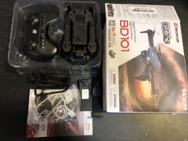 Photo 1 of BEZGAR BD101 Drone with 1080P Camera for Adults and Kids - Foldable FPV Remote Control Mini Quadcopter with Gestures Selfie, One Key Start/Land, 3D Flips, 2 Batteries, Toys Gifts for Kids, Adults