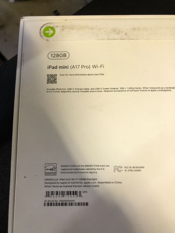 Photo 7 of Apple iPad Mini (A17 Pro) Wi-Fi 128GB (2024) - Starlight
 (FACTORY SEALED)