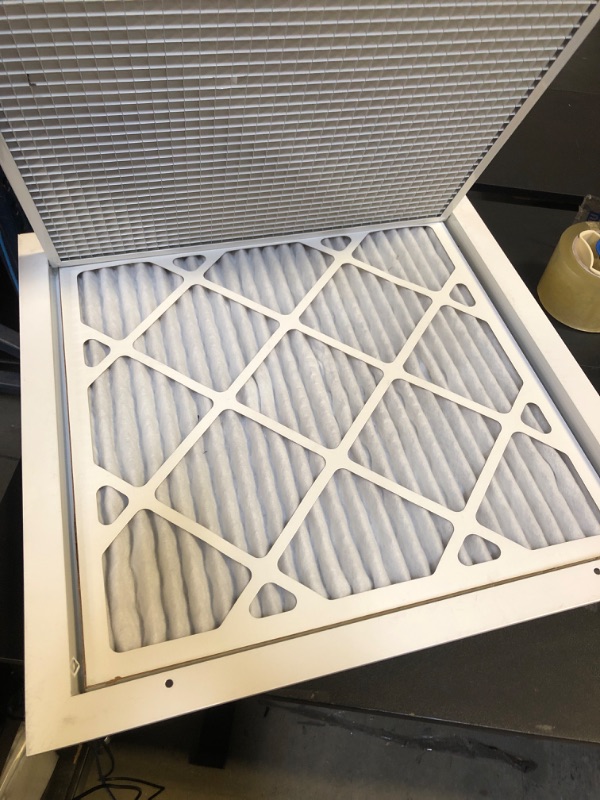 Photo 3 of Fits 20x20 Duct Opening | Aluminum Eggcrate Return Air Filter Grille | Low Noise & High Air Flow, Rust Proof Vent Cover Grill for Sidewall & Ceiling | White | Outer Dimensions: 22 1/4"W X 22 1/4"H