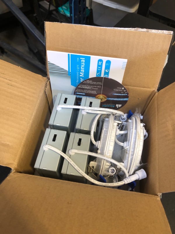 Photo 1 of Ensenior 4 Pack 4 Inch LED Recessed Ceiling Light, Dimmable, 2700K-5000K 5CCT, 750LM 9W 120V, High Brightness Canless Wafer Downlight - ETL&FCC&IC