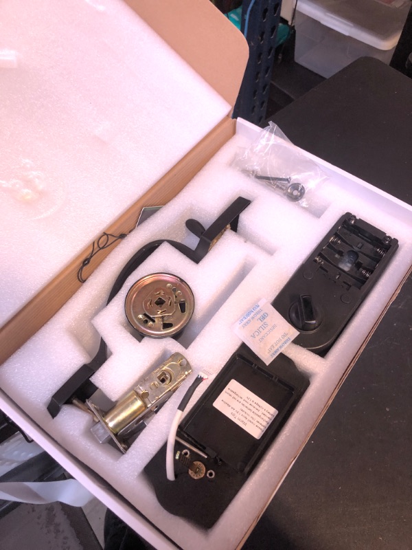 Photo 1 of HARFO Fingerprint Door Lock, Keyless Entry Door Lock with Handles, Smart Door Lock, Front Door Lock Handle Sets, Electronic Keypad Deadbolt (Black)