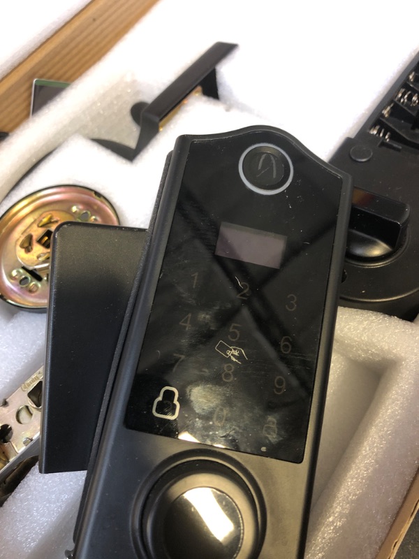 Photo 1 of HARFO Fingerprint Door Lock, Keyless Entry Door Lock with Handles, Smart Door Lock, Front Door Lock Handle Sets, Electronic Keypad Deadbolt (Black)