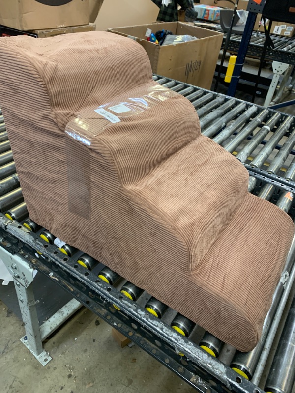 Photo 1 of Yiruka Dog Steps for Small Dog, 4-Step Dog Ramp and Stairs for High Beds and Sofa, Non-Slip Pet Stairs for Small Dogs and Cats, Removable and Easy to Clean Dog Bed Stairs, Coffee