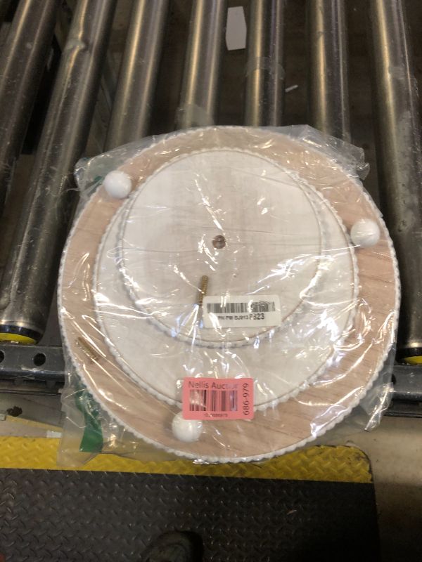 Photo 1 of GENMOUS 3 Tier Beaded Cupcake Stand for Farmhouse Wedding Decor, Rustic Wood Cupcake Tower Holder for 24 Cupcakes, White Three Tiered Serving Tray Dessert Display Stand for Birthday Party Baby Shower