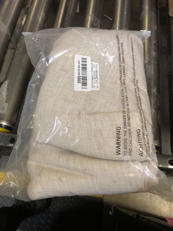 Photo 1 of Sand Beige Linen Curtains 90 Inch Long 2 Panels Set for Living Room Soft Thick Flax Textured Linen Drapes Semi Sheer Light Filtering Rod Pocket Back Tab Farmhouse Bedroom Window Curtain 52x90 Length