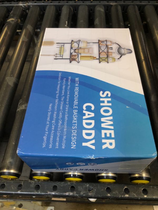 Photo 1 of GAOKASE Shower Caddy,Shower Caddy Over Shower Head, Shower Caddy Hanging 3 Tier with Two Movable Baskets,Grey Shower Caddy Hanging with hooks for Towels, Sponge and more