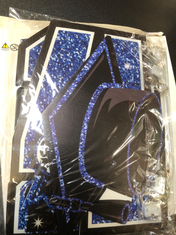 Photo 1 of Yalikop 5 Pcs Glow 2024 Graduation Yard Sign with LED Light Outdoor Graduation Decorations Congrats Grad Yard Sign Class of 2024 Waterproof Graduation Lawn Signs with Stakes for Party Decorations,Blue