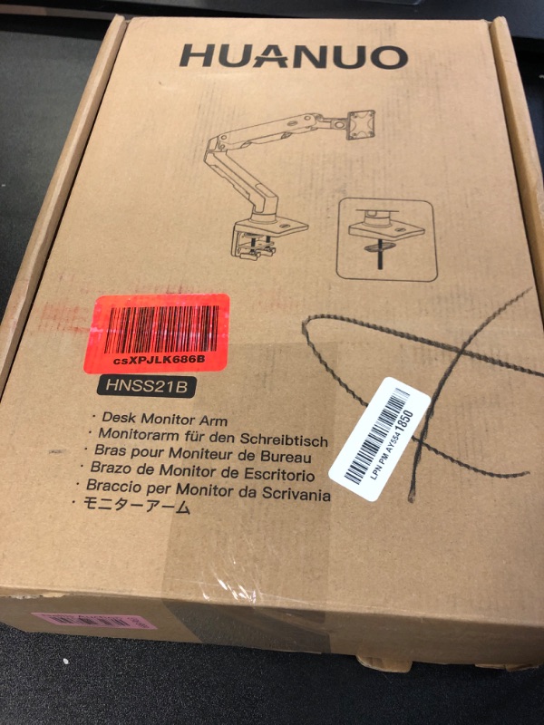 Photo 1 of HUANUO Heavy Duty Monitor Arm for 49 inches Screens up to 35 lbs, Aluminum Ultrawide Monitor Mount for Samsung Odyssey G9 Monitor Arm, Fully Adjustable Monitor Stand for Desk, VESA 100x100mm, Black