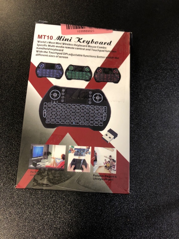 Photo 1 of BL Mini Wireless Keyboard Remote Control with Touchpad Mouse Combo, Backlit 2.4GHz Mini Keyboard Wireless USB Dongle Rechargeable Li-ion Battery for Android TV Box Smart TV PC PS3 Windows MacOS X-Box