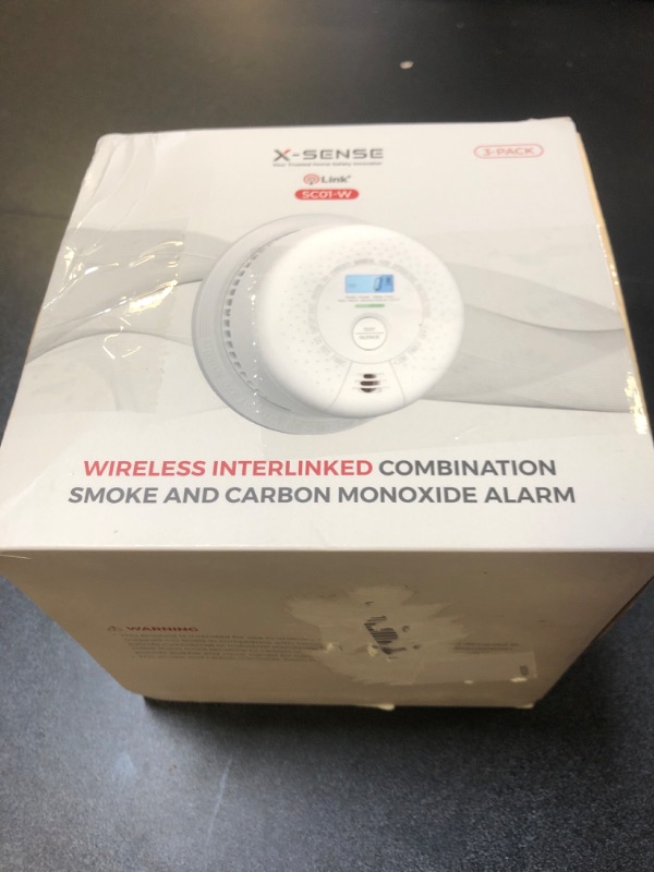 Photo 1 of X-Sense  And Carbon Monoxide Detector Combo, Wireless Interconnected Combination Smoke and Carbon Monoxide Detector with 10-Year Battery, Up to 24 X-Sense Link+ Wireless Alarms, SC01-W, 3-Pack