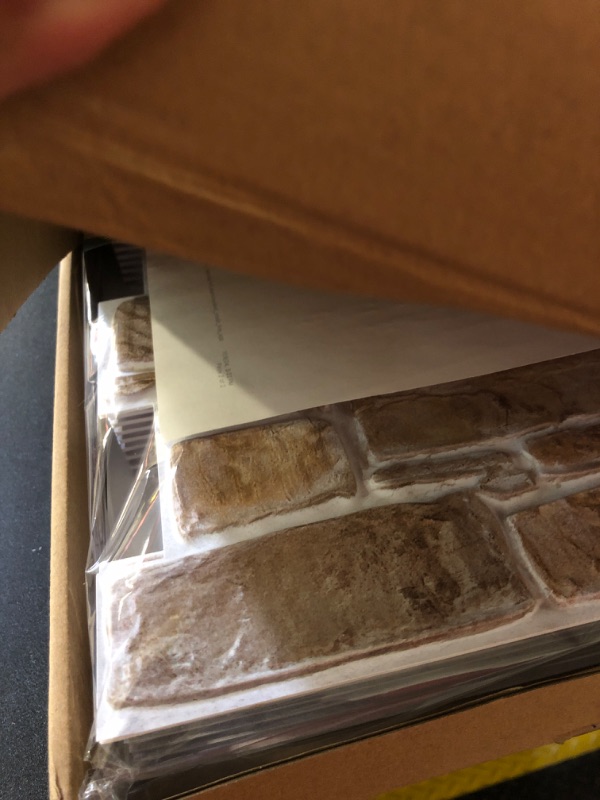 Photo 1 of Commomy Faux Stone Wall Panels - 10 Sheets Ultralight PVC Stone Panels for Wall 11.8"x11.8" 3D Stone Textured Peel and Stick for Wall Decor Fireplace,Living Room,Bedroom,RV