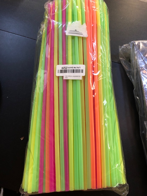 Photo 2 of 17" Long Flexible Neon Straws - Assorted Colors - Pack of 200