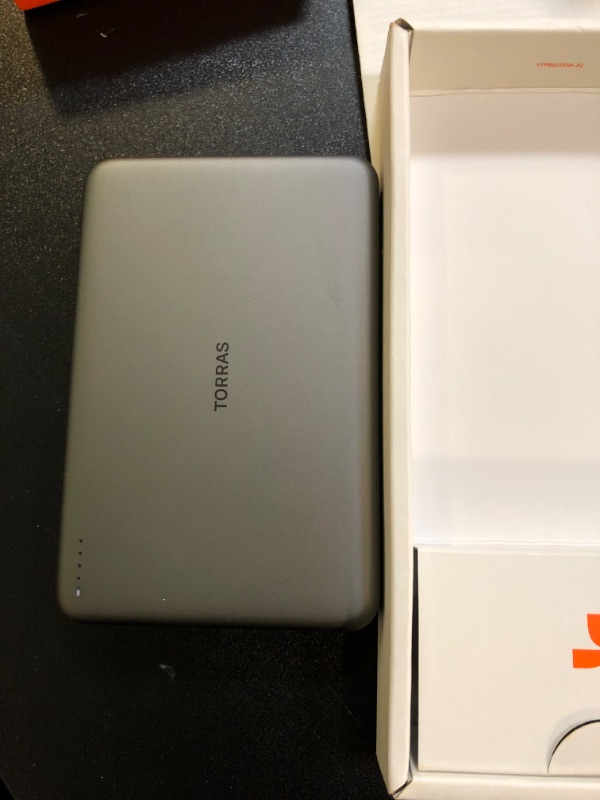 Photo 1 of TORRAS MiniMag Power Bank,Ultra-Slim 10,000mAh Magnetic Wireless Portable Charger, 22.5W Fast Charging Battery Pack with USB-C Cable Designed for iPhone 16 Pro Max/16 Pro/16/15/14/13/12, Glacier Gray
