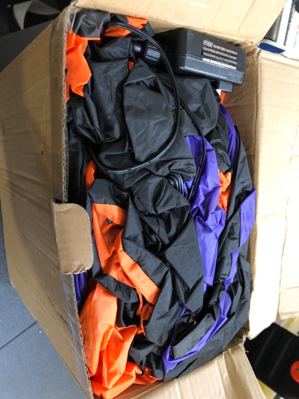 Photo 1 of AJY 9 Feet Halloween Inflatable Train with Kittens White Ghosts/Pumpkin with LED Lights Blow up Lighted Yard Decor Giant Lawn Halloween Inflatable Home Garden Party Favor Decoration