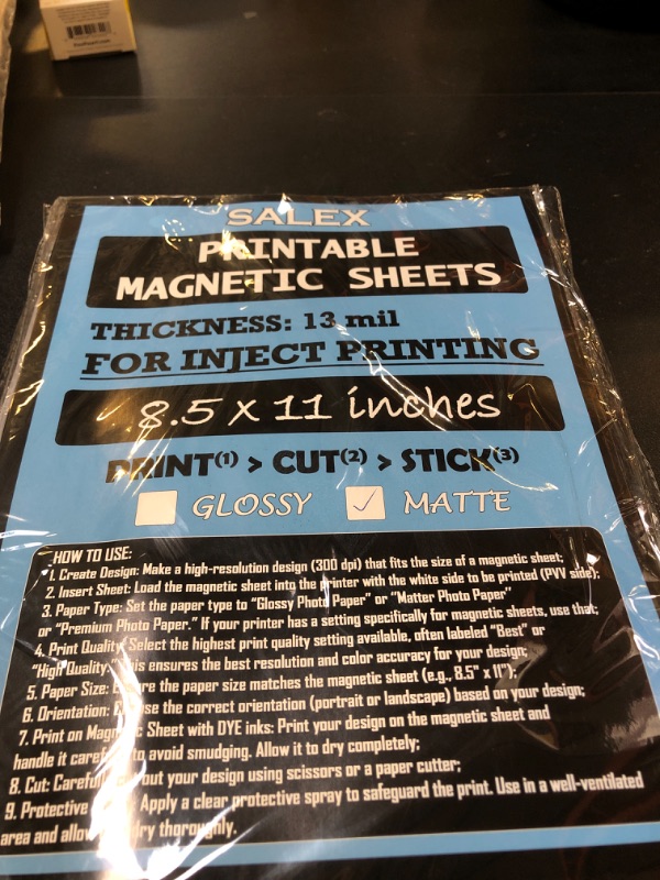 Photo 1 of Printable Magnetic Sheets 8.5" x 11" for Inkjet Printers, Stickers, 12 Pack - Blank Matte Magnet Sheet Non Adhesive for DIY, Crafts, Photo Printing, Fridge Images