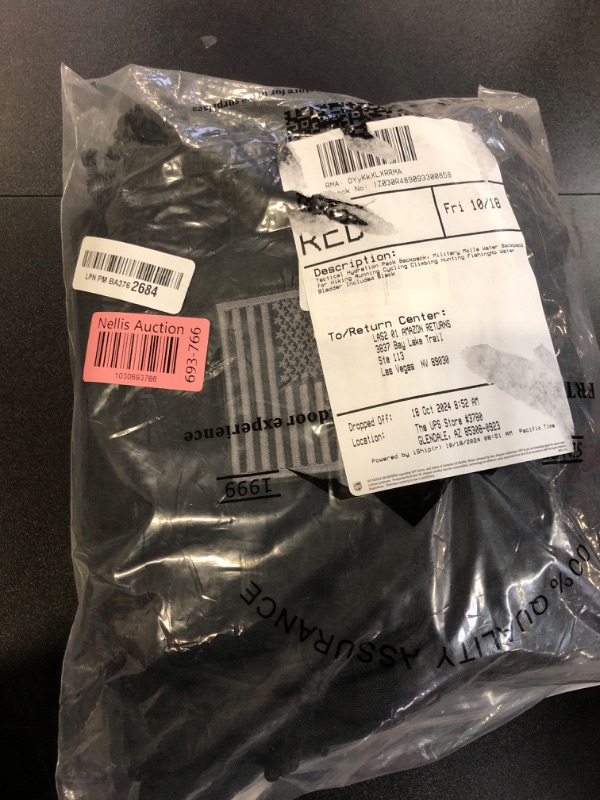 Photo 1 of Tactical Hydration Pack Backpack, Military Molle Water Backpack for Hiking Running Cycling Climbing Hunting Fishing(No Water Bladder Included) (Black)