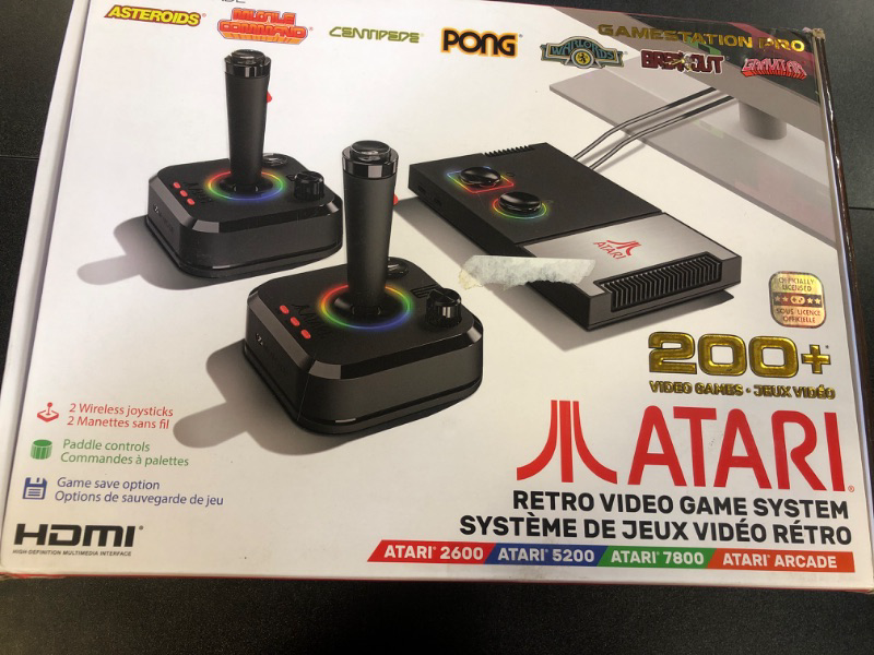 Photo 1 of My Arcade Atari Game Station Pro: Video Game Console with 200+ Games, Wireless Joysticks, RGB LED Lights, Atari 2600/5200/7800 and More