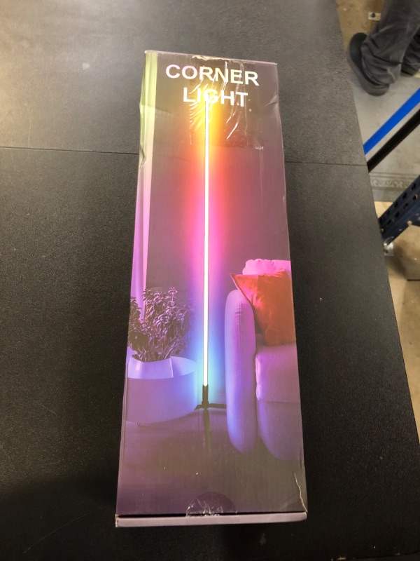 View 2 of Corner Floor Lamp,60” Smart RGB LED Corner Lamp with App and Remote Control, Color Changing Ambience Light with Music Sync, Easy to Install, Led Floor Lamp for Living Room Bedroom Gaming Room