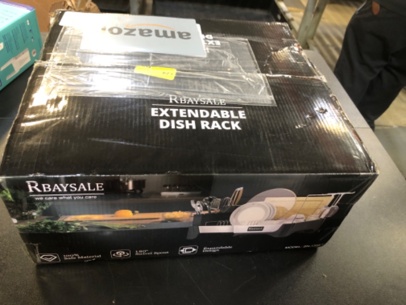 Photo 1 of RBAYSALE Large Expandable Stainless Steel Dish Rack With Aluminum Pull Plate, Wine Glass Holder and Utensil Holder