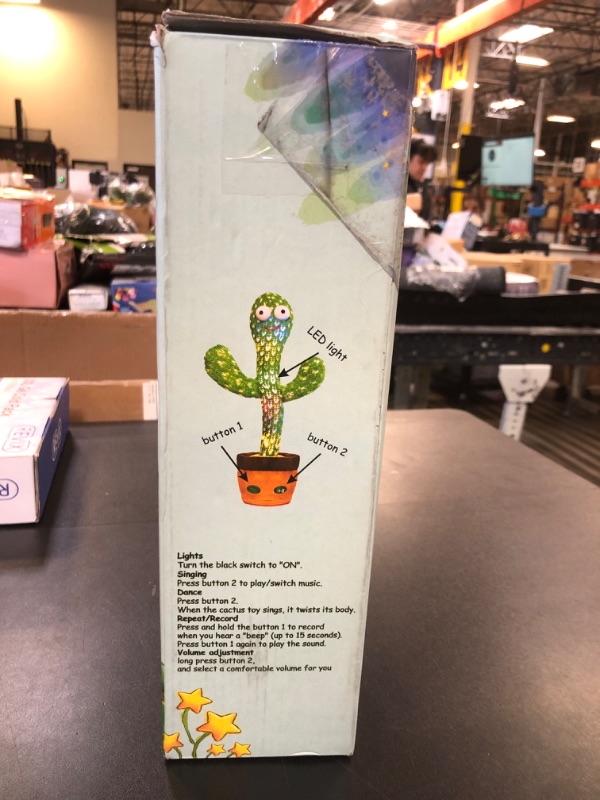 Photo 1 of Pbooo [Update Volume Adjustable Dancing Talking Cactus Mimicking Toy, Talking Repeat Singing Cactus Toy 120 Pcs Songs for Baby 16s Record Your Sound with Led Light