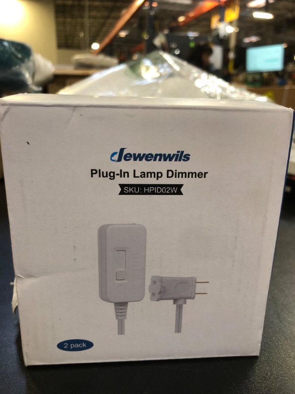 Photo 1 of DEWENWILS Plug in Dimmer Switch for Lamp, Table Lamp Dimmer for Dimmable LED/CFL Lights and Incandescent Bulbs, Full Range Slide Control, 6.6 ft Extension Cord, UL Listed, White, 2 Pack