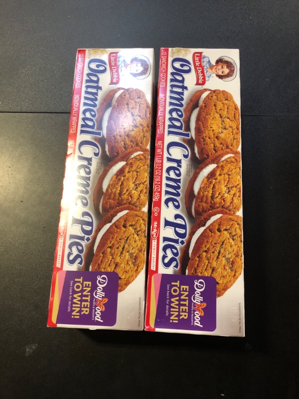 Photo 2 of Little Debbie Oatmeal Crème Pies, 12 Individually Wrapped Sandwich Cookies, 16.2 OZ Box pack of 2 11/17/2024--