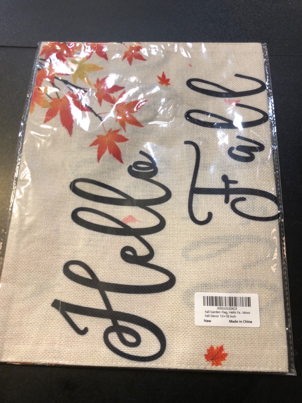 Photo 2 of Fall Garden Flag, Outdoor Fall Decor Hello Fall Yard Flag Pumpkin Maple Leaf Harvest Fall Flag Thanksgiving Double Sided Yard Seasonal Holiday Outdoor Fall Decor 12×18 Inch