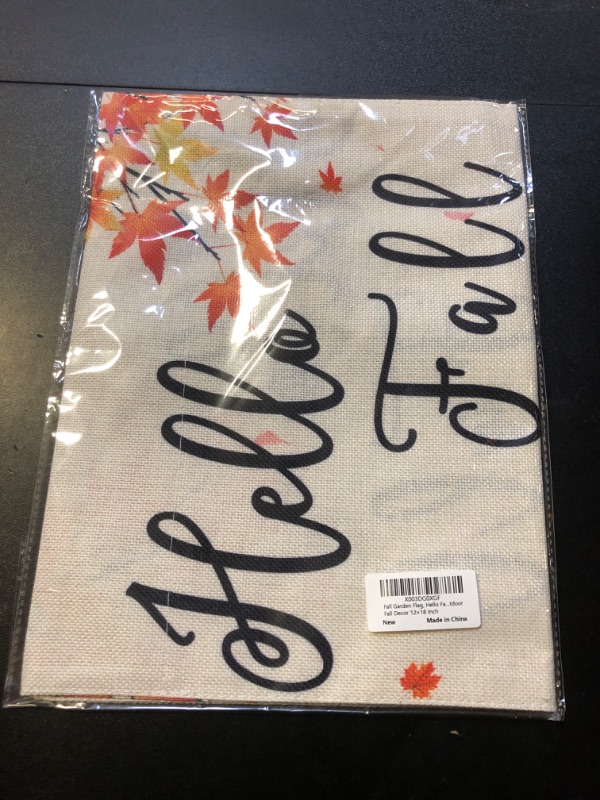 Photo 2 of Fall Garden Flag, Outdoor Fall Decor Hello Fall Yard Flag Pumpkin Maple Leaf Harvest Fall Flag Thanksgiving Double Sided Yard Seasonal Holiday Outdoor Fall Decor 12×18 Inch