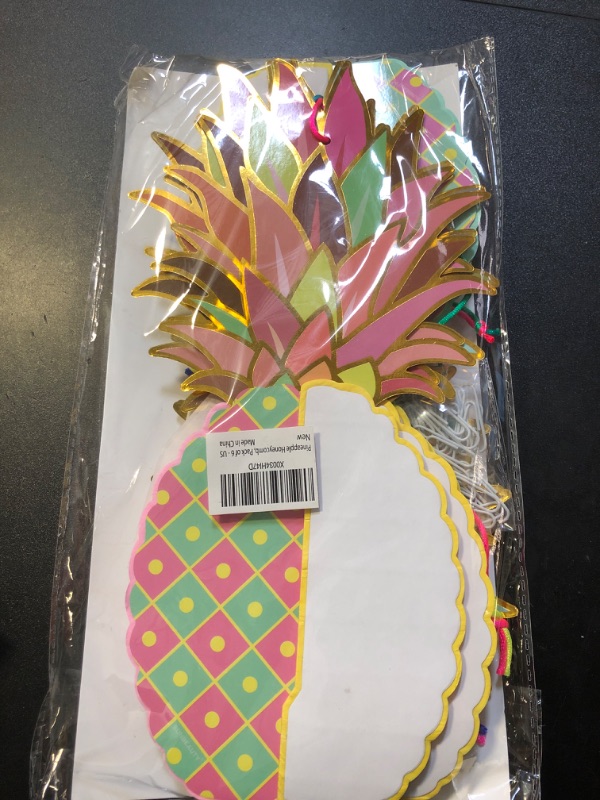 Photo 2 of KatchOn, Huge Pineapple Centerpiece for Tables - 12 Inch, Pack of 6 | Luau Party Decorations | Hawaiian Party Decorations, Tropical Decorations | Beach Party Decorations, Pineapple Party Decorations