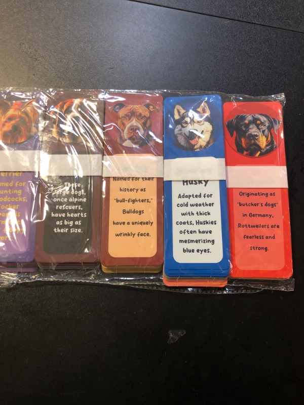 Photo 1 of Only Zest Bookmarks Kids - 100 Pcs Educational Fun Facts Bulk Bookmarks, Bookmark Pack, Kids Bookmarks Bulk, Cool Bookmarks, Book Lovers Gifts, Book Marks for Reading Kids, Animal Bookmarks (Real Dog)