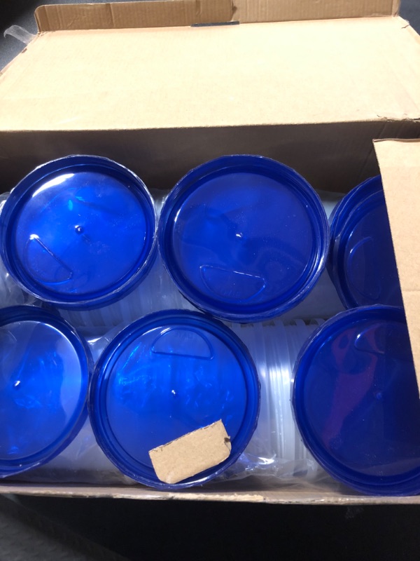 Photo 2 of 24 Pcs 32 oz Food Storage Freezer Container with Twist Top Lids Reusable Plastic Soup Food Containers with Screw on Lids Leakproof Round Containers for Juice Condiments Fruit Snacks Leftovers(Blue)