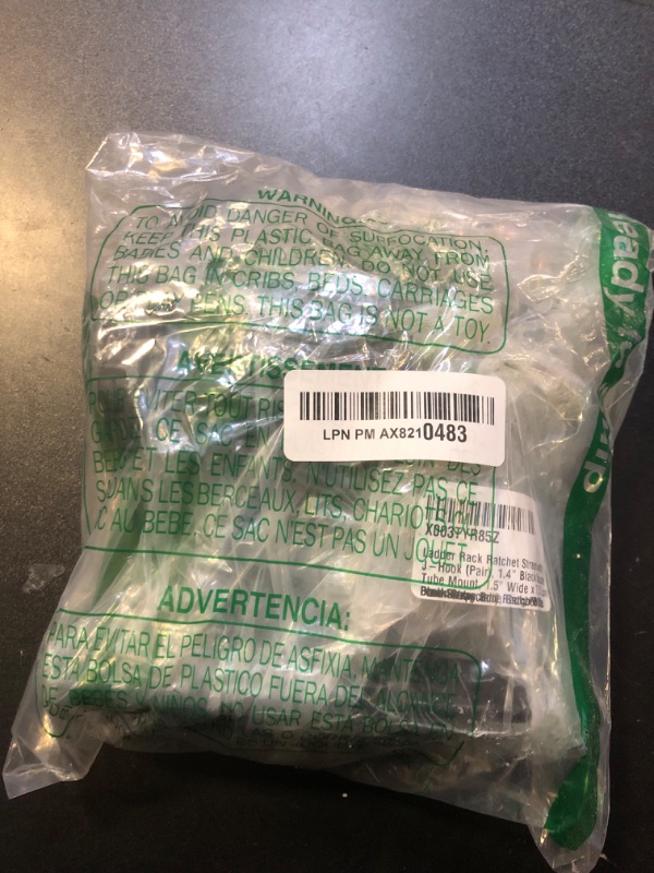 Photo 1 of Ladder Rack Ratchet Straps with J-Hook (Pair), 1.4" Black Square Tube Mount, 1.5" Wide x 7.5' Long Black Retractable Ratchet Tie Down Strap Roof Rack, 500 lbs Load Heavy Duty, Cargo Buckle Lock Strap