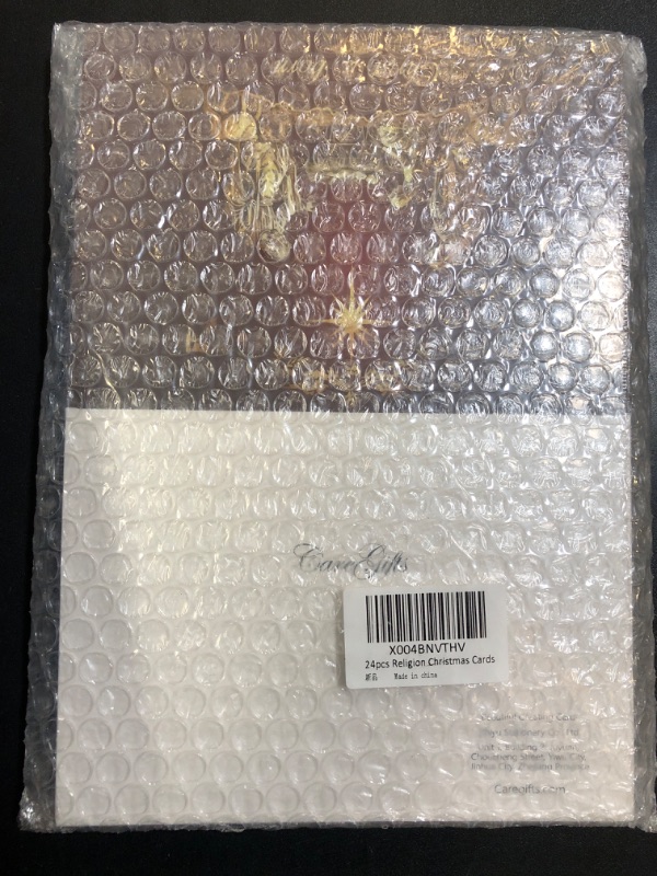 Photo 1 of 24-PCS Caregifts Religious Christmas Cards, Classic Gold Foil Designs with Envelopes & Stickers, Perfect for Sharing Holiday and New Year Blessings to Friends and Family, (6 Designs 24 cards, 5x7 Inches)