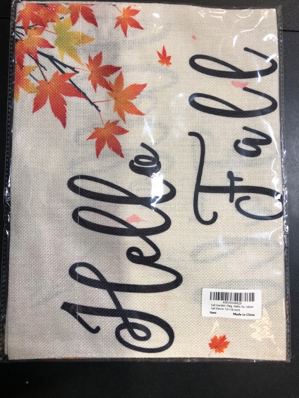 Photo 2 of Fall Garden Flag, Outdoor Fall Decor Hello Fall Yard Flag Pumpkin Maple Leaf Harvest Fall Flag Thanksgiving Double Sided Yard Seasonal Holiday Outdoor Fall Decor 12×18 Inch