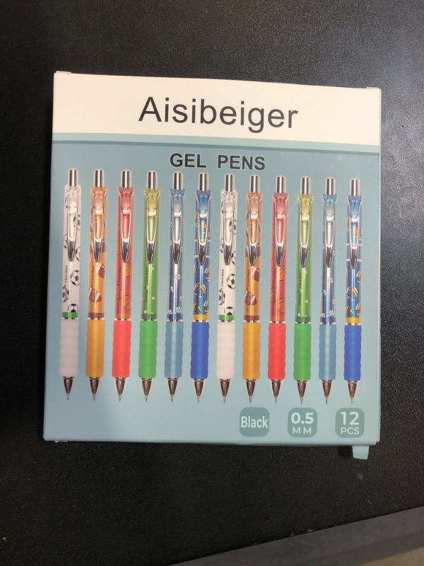 Photo 2 of Aisibeiger Gel Pens Fine Point 0.5mm Black Ink Gel Pen Retractable Cute Pens for Smooth Writing School Office Supplies (12-count)