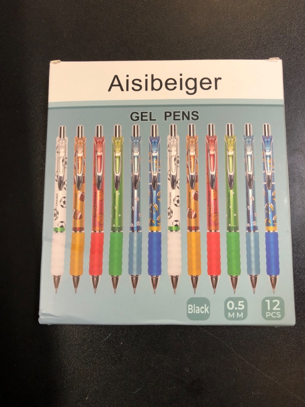 Photo 2 of Aisibeiger Gel Pens Fine Point 0.5mm Black Ink Gel Pen Retractable Cute Pens for Smooth Writing School Office Supplies (12-count)