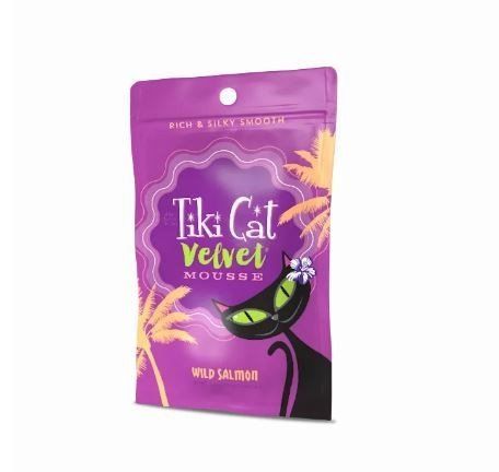 Photo 1 of Tiki Cat Velvet Mousse Salmon Grain-Free Wet Cat Food, 2.8-oz pouch, case of 12 (BB 07/11/2026)